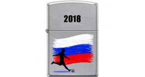 Зажигалка ZIPPO ЧМ Мира по футболу 2018, с покрытием Street Chrome™, латунь/сталь, 36x12x56 мм